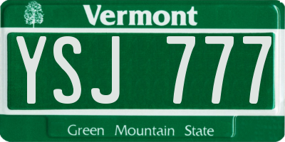 VT license plate YSJ777