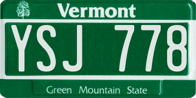 VT license plate YSJ778