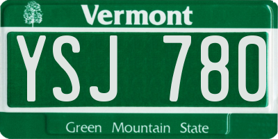 VT license plate YSJ780