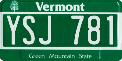 VT license plate YSJ781