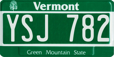 VT license plate YSJ782