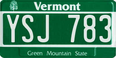 VT license plate YSJ783