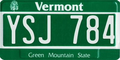 VT license plate YSJ784