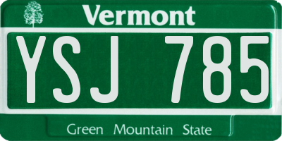 VT license plate YSJ785
