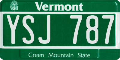 VT license plate YSJ787