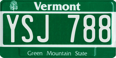 VT license plate YSJ788