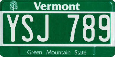 VT license plate YSJ789