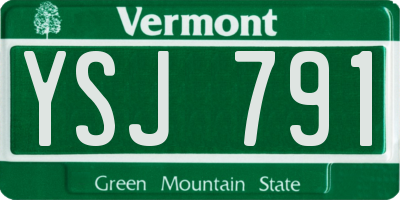 VT license plate YSJ791