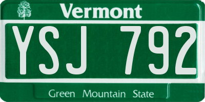 VT license plate YSJ792