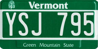 VT license plate YSJ795