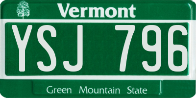 VT license plate YSJ796