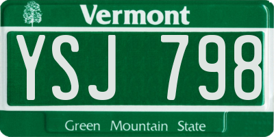 VT license plate YSJ798
