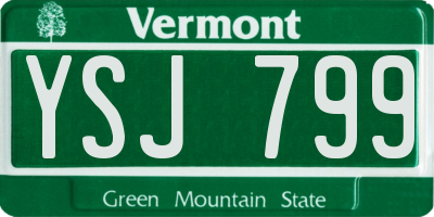 VT license plate YSJ799