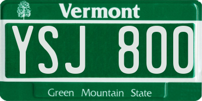 VT license plate YSJ800
