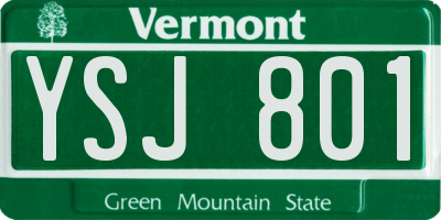 VT license plate YSJ801
