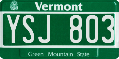VT license plate YSJ803