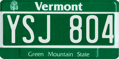 VT license plate YSJ804