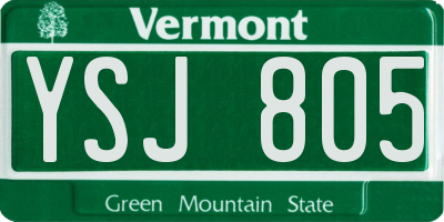 VT license plate YSJ805