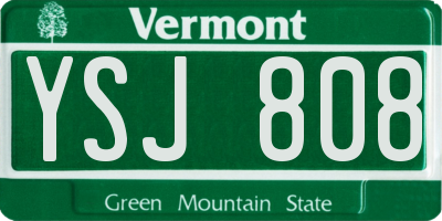 VT license plate YSJ808
