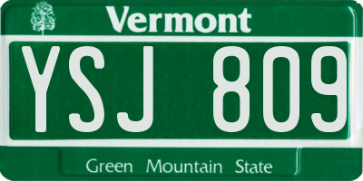 VT license plate YSJ809