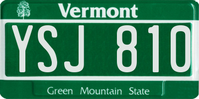 VT license plate YSJ810