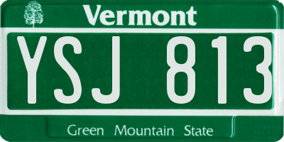 VT license plate YSJ813