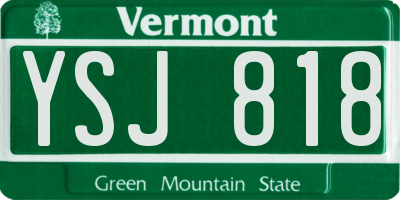 VT license plate YSJ818
