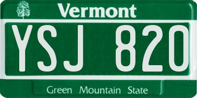 VT license plate YSJ820