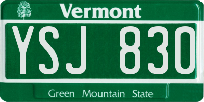 VT license plate YSJ830