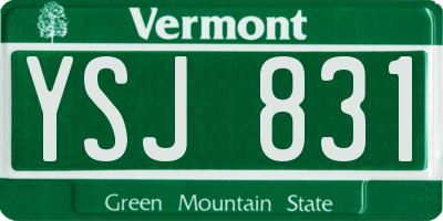VT license plate YSJ831