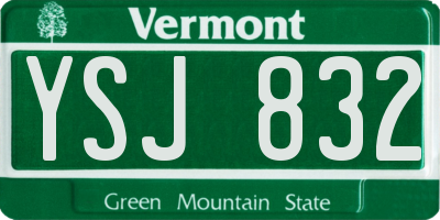 VT license plate YSJ832