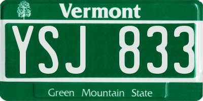 VT license plate YSJ833