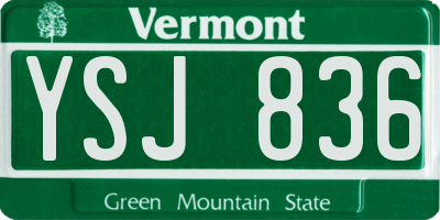 VT license plate YSJ836