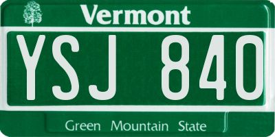 VT license plate YSJ840