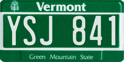VT license plate YSJ841