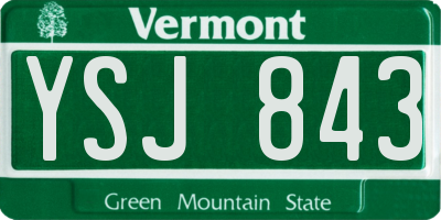 VT license plate YSJ843