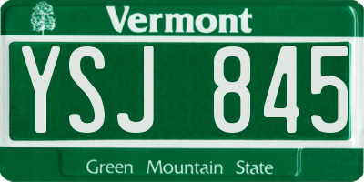 VT license plate YSJ845