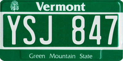 VT license plate YSJ847