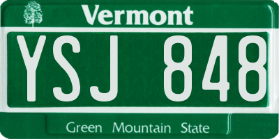 VT license plate YSJ848