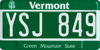 VT license plate YSJ849
