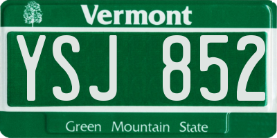 VT license plate YSJ852