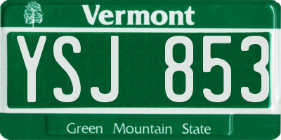 VT license plate YSJ853
