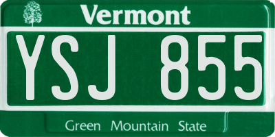 VT license plate YSJ855