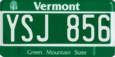 VT license plate YSJ856