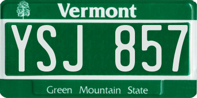 VT license plate YSJ857