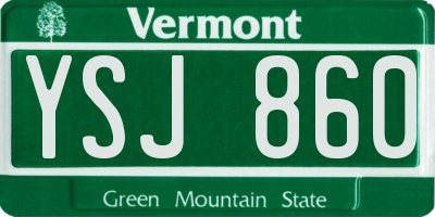 VT license plate YSJ860