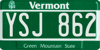 VT license plate YSJ862