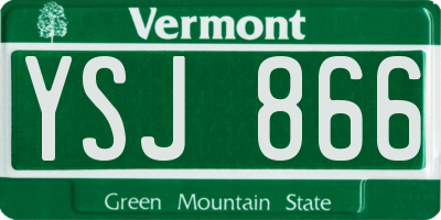 VT license plate YSJ866