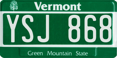 VT license plate YSJ868