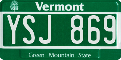 VT license plate YSJ869